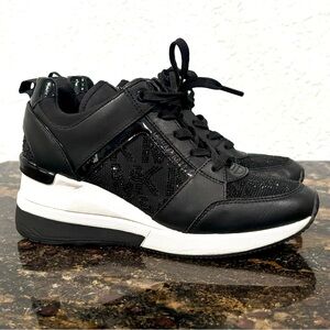 Michael Kors Black and White Lace-Up Sneakers